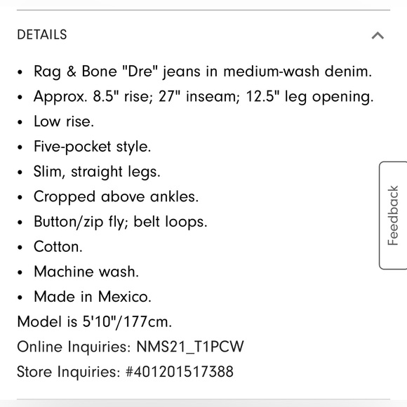 NWOT Rag & Bone Dre Low Rise Slim Boyfriend Jeans 30 - Picture 13 of 14